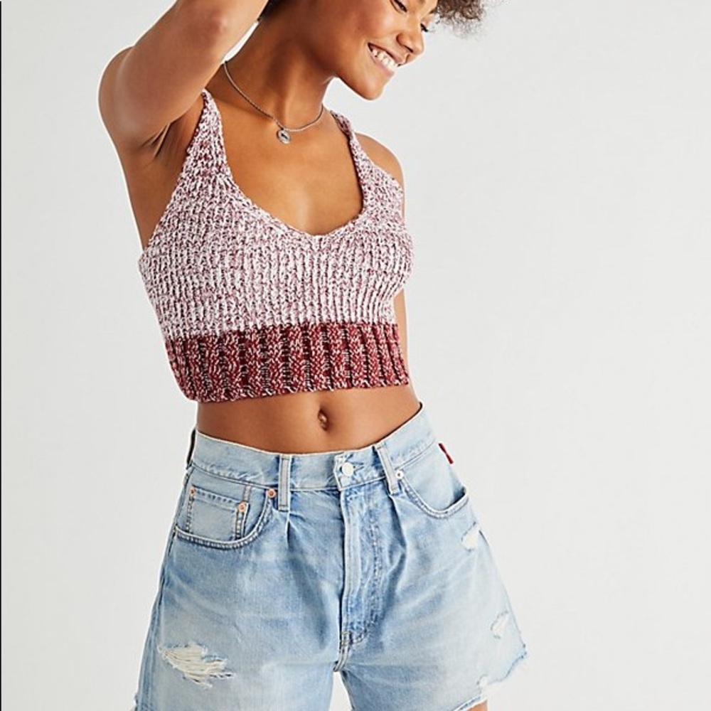 Free People Colorblock Sweater Knit Top